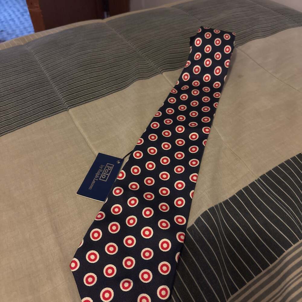 Polo Ralph Lauren Red and Navy Circle Silk Tie